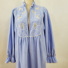 Load image into Gallery viewer, Vintage Vanity Fair Long Nightgown w Long Ruffle Puff Sleeves &amp; Pockets Size M
