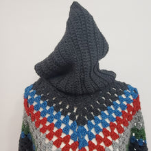Load image into Gallery viewer, Handmade Chunky Knit Poncho Multi-Color One Size
