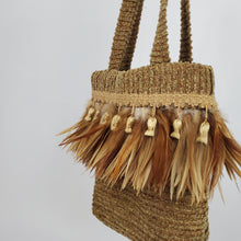 Load image into Gallery viewer, Vintage Feathers and Tassels Tote Double Handles
