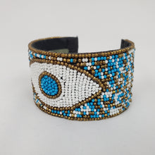 Load image into Gallery viewer, Evil Eye Open End Cuff Bracelet 7&quot;
