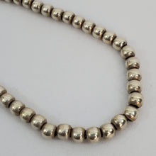 Load image into Gallery viewer, Vintage Native American Silver Bead Necklace 21-3/4&quot;  Stamped TN-49/925
