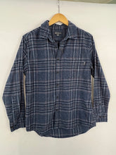 Load image into Gallery viewer, Eddie Bauer Blue Plaid Flannel Shirt 100% Cotton Size Medium

