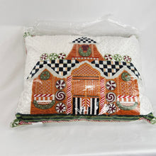 Load image into Gallery viewer, MacKenzie-Childs Embroidered Gingerbread House Lumbar Pillow
