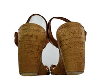 Load image into Gallery viewer, Soto Sopra Leather Wedge Sandals w Ankle Strap Size 8 - Made in Italy
