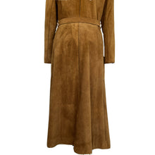Load image into Gallery viewer, 70s Long Brown Suede Women&#39;s Coat Size Medium
