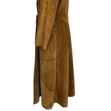 Load image into Gallery viewer, 70s Long Brown Suede Women&#39;s Coat Size Medium
