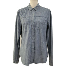 Load image into Gallery viewer, Gap Polka Dot Chambray Button Up Shirt 100% Cotton Size Medium
