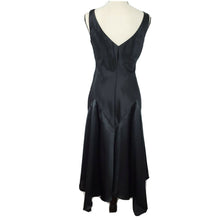 Load image into Gallery viewer, 90s Black Satin Dress Size 6P
