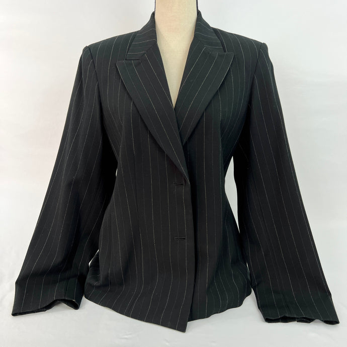 Vintage 90's Black Striped Blazer Size 12