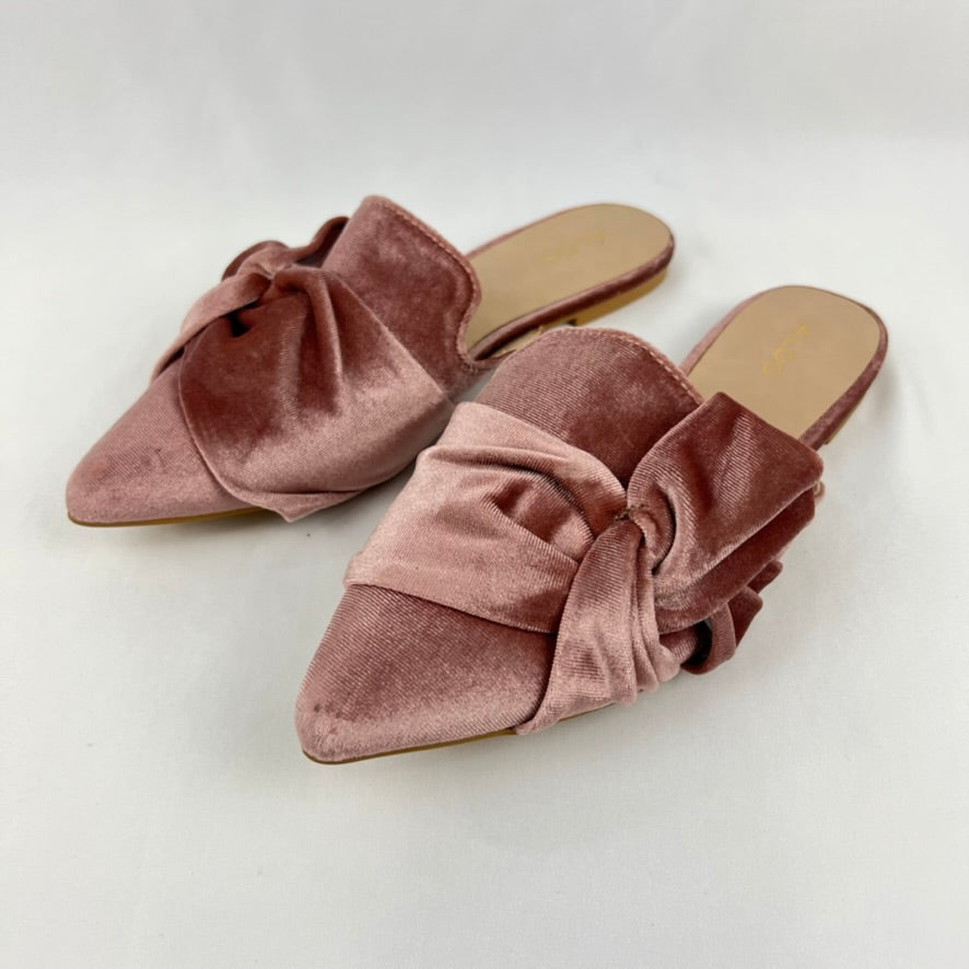 Aldo Pink Velvet Mules Womens Flats Size US/7 UK/4.5 EU/37.5