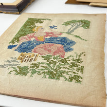 Load image into Gallery viewer, Vintage Framed Needlepoint Set of 2
