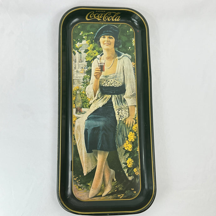 Vintage Coca-Cola Serving Tray Woman Drinking Coke 18.5