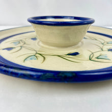 Load image into Gallery viewer, Stoneware Pottery Chips &amp; Dip Dish Hand Painted &amp; Signed by Artist 12.5&quot;
