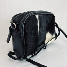 Load image into Gallery viewer, Cowhide Crossbody Purse Black &amp; White
