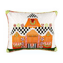 Load image into Gallery viewer, MacKenzie-Childs Embroidered Gingerbread House Lumbar Pillow
