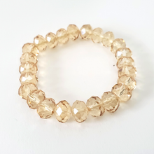 Load image into Gallery viewer, Faceted Glass Bead Stretch Bracelet - Light Champagne
