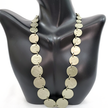 Load image into Gallery viewer, Anne Taylor Loft Brushed Disk Chain Necklace Silver Tone
