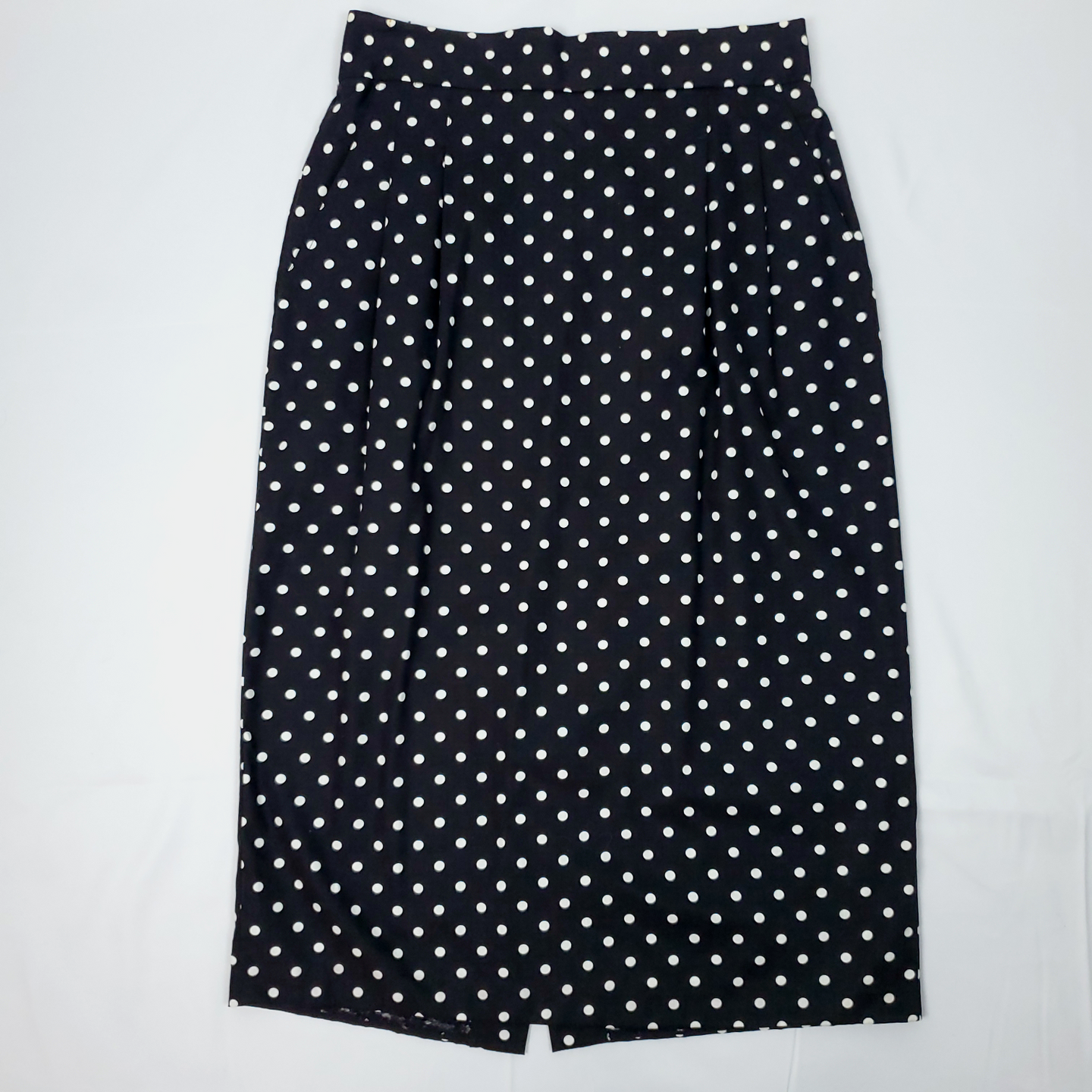 Vintage Polka Dot Pencil Skirt with Pockets Size 14