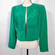 Load image into Gallery viewer, Vintage 80&#39;s Howard Wolf Textured Cropped Women Blazer Kelly Green Size 10

