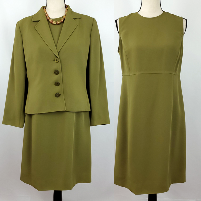 Vintage 90s Linda Allard Ellen Tracy Sheath Dress Suit Size 10
