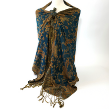 Load image into Gallery viewer, Vintage Pashmina Fringed Paisley Print Wrap Scarf
