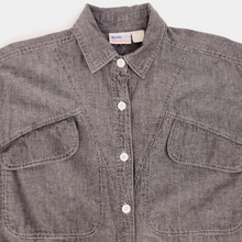 Load image into Gallery viewer, Vintage 70&#39;s Western Inspired Denim Shirt Button Up  Gray
