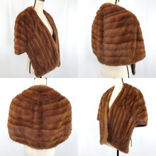 Load image into Gallery viewer, Vintage Mink Stole with Pockets Brown by Carl&#39;s San Antonio

