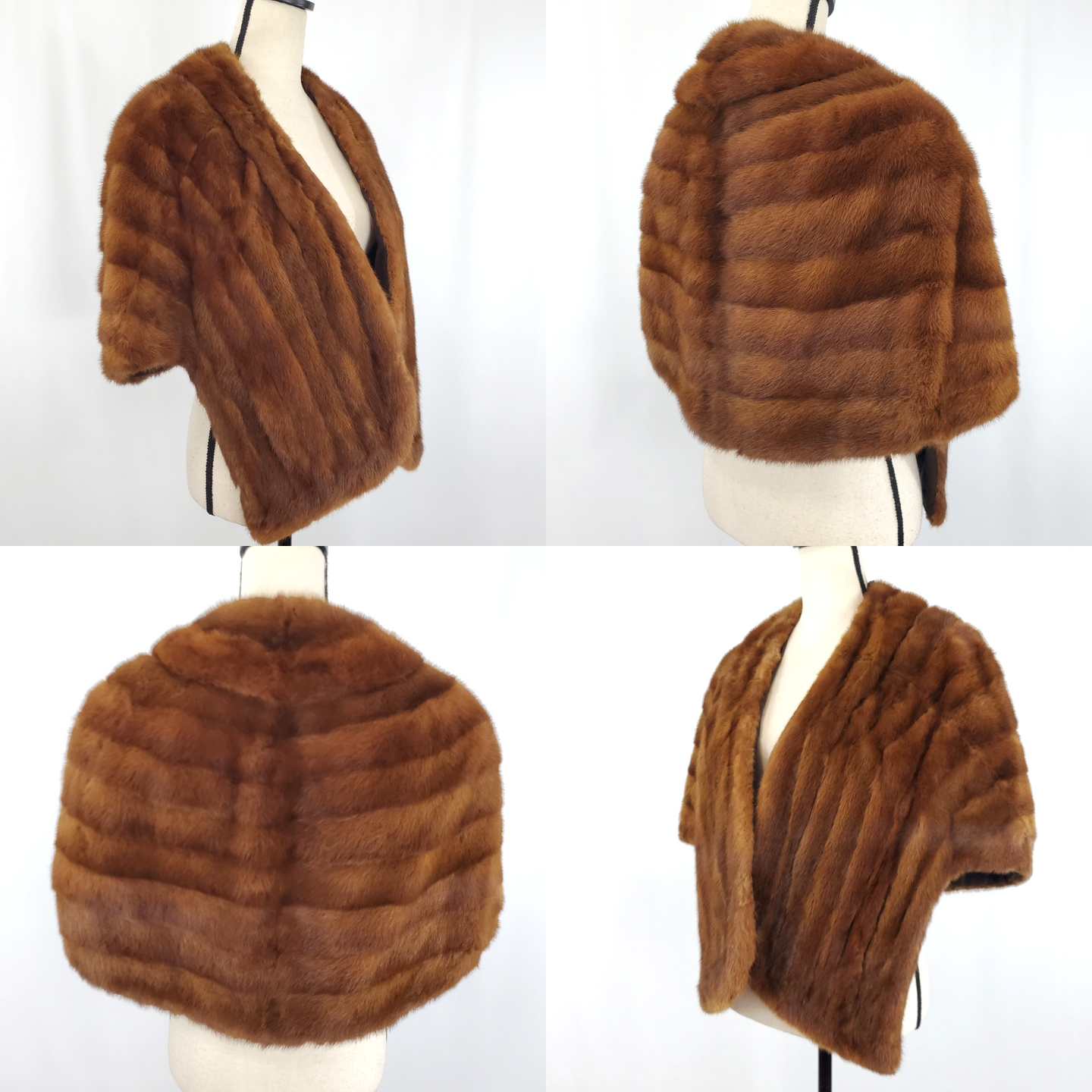 Vintage Mink Stole with Pockets Brown by Carl's San Antonio