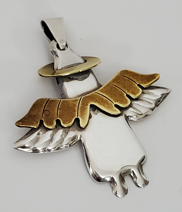 Vintage Angel Pendant  Stamped 925 Silver Taxco Mexico