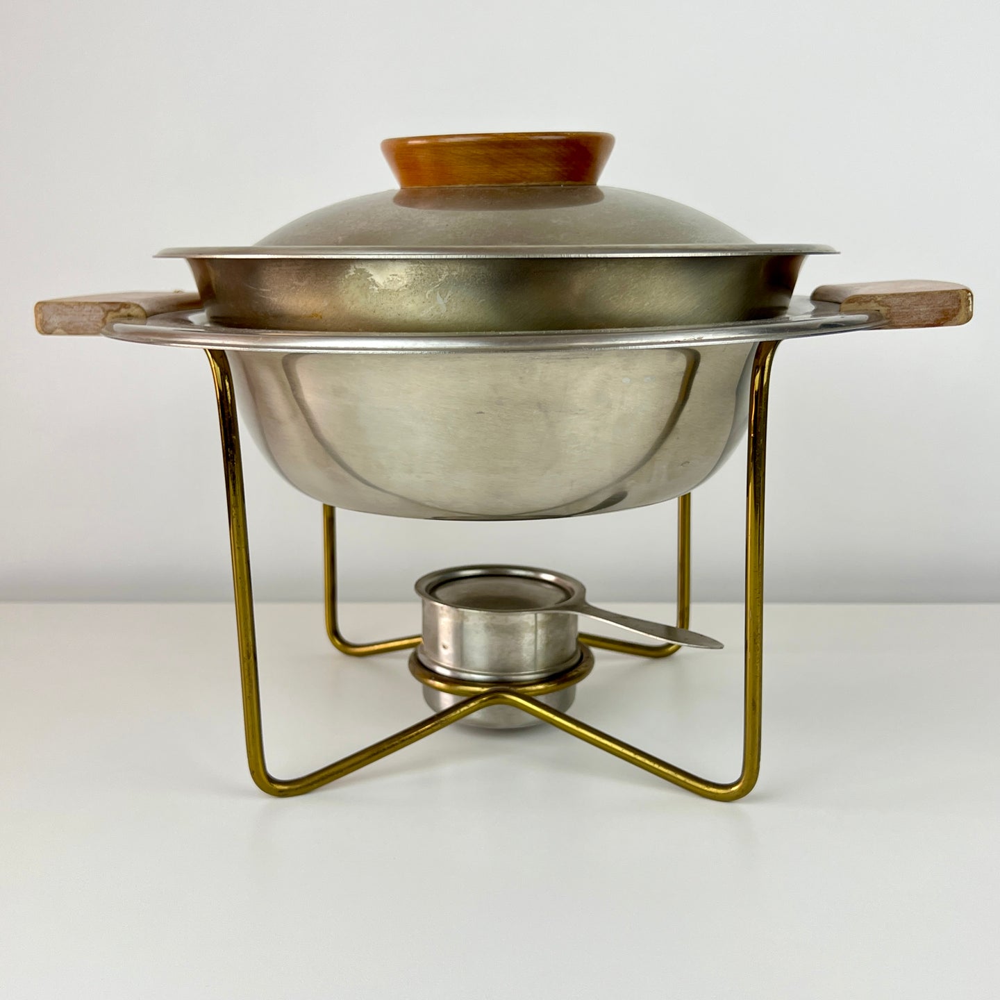 International Stainless Steel Wood-Handled Chafing Dish