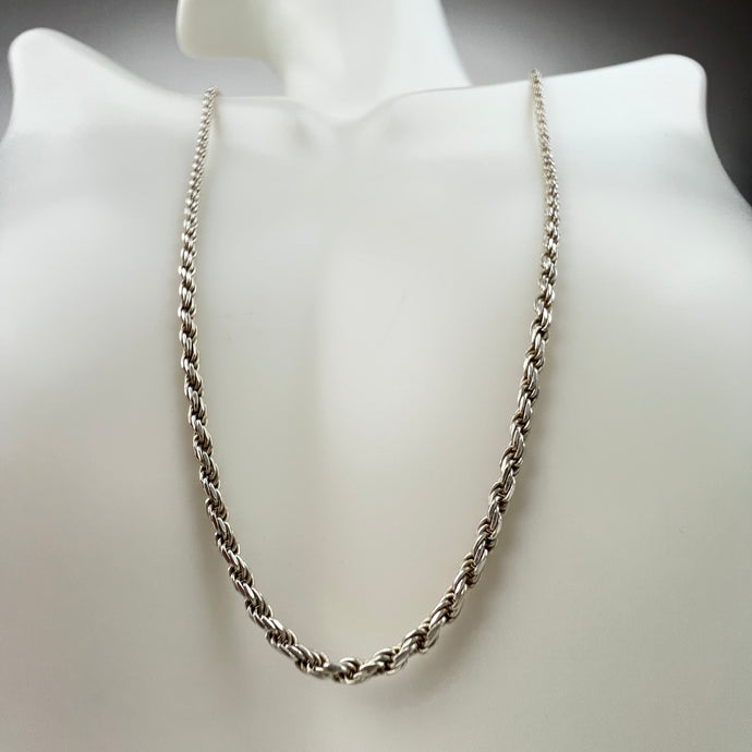 Vintage Italy 925 Wheat Chain Necklace 24