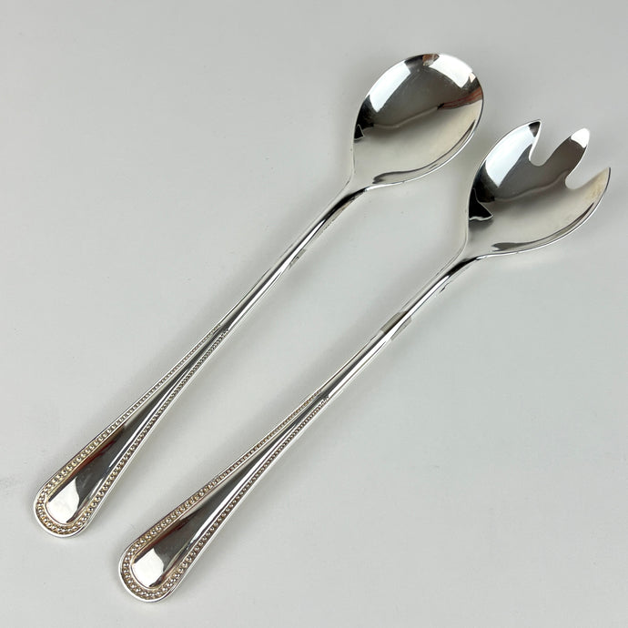EP Zinc Silver Formal Serving Spoon and Fork Set