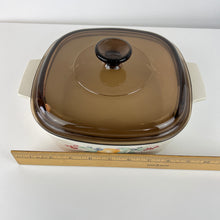Load image into Gallery viewer, Vtg CorningWare ABUNDANCE 2L Casserole Dish A-2-B w/ A9C Amber Pyrex Lid
