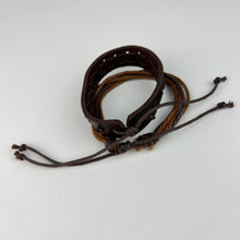 Load image into Gallery viewer, Handmade Brown Leather Bracelet Set of 2
