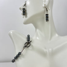Load image into Gallery viewer, Handmade Bracelet &amp; Earrings Set Gunmetal Grey
