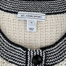 Load image into Gallery viewer, St John Metallic Knit Wool Cardigan Sweater Size 10
