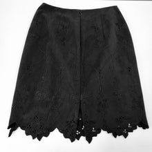 Load image into Gallery viewer, VTG Faux Suede Black Embroidered &amp; Beaded Skirt Size 8
