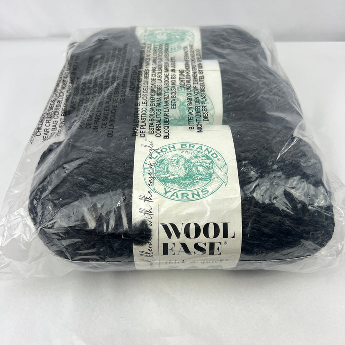Lion Brand Yarn Wool-Ease Thick and Quick Bulky Charcoal Anthracite 3 Pack