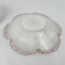 Load image into Gallery viewer, Vintage Milk Glass Cheese Dome  with Hook Handle Hand Painted
