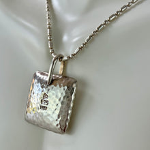 Load image into Gallery viewer, Sterling Silver Square Hammered Pendant 1&quot; x 1&quot;
