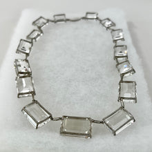 Load image into Gallery viewer, Emerald Cut Rock Quartz Crystal Fine Silver Necklace Made in Japan
