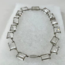 Load image into Gallery viewer, Emerald Cut Rock Quartz Crystal Fine Silver Necklace Made in Japan
