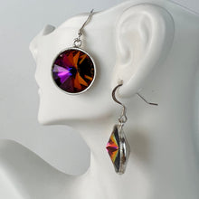 Load image into Gallery viewer, Crystal Vitrail Dangle Drop Earrings 1.5&quot; Drop Multicolor Crystal
