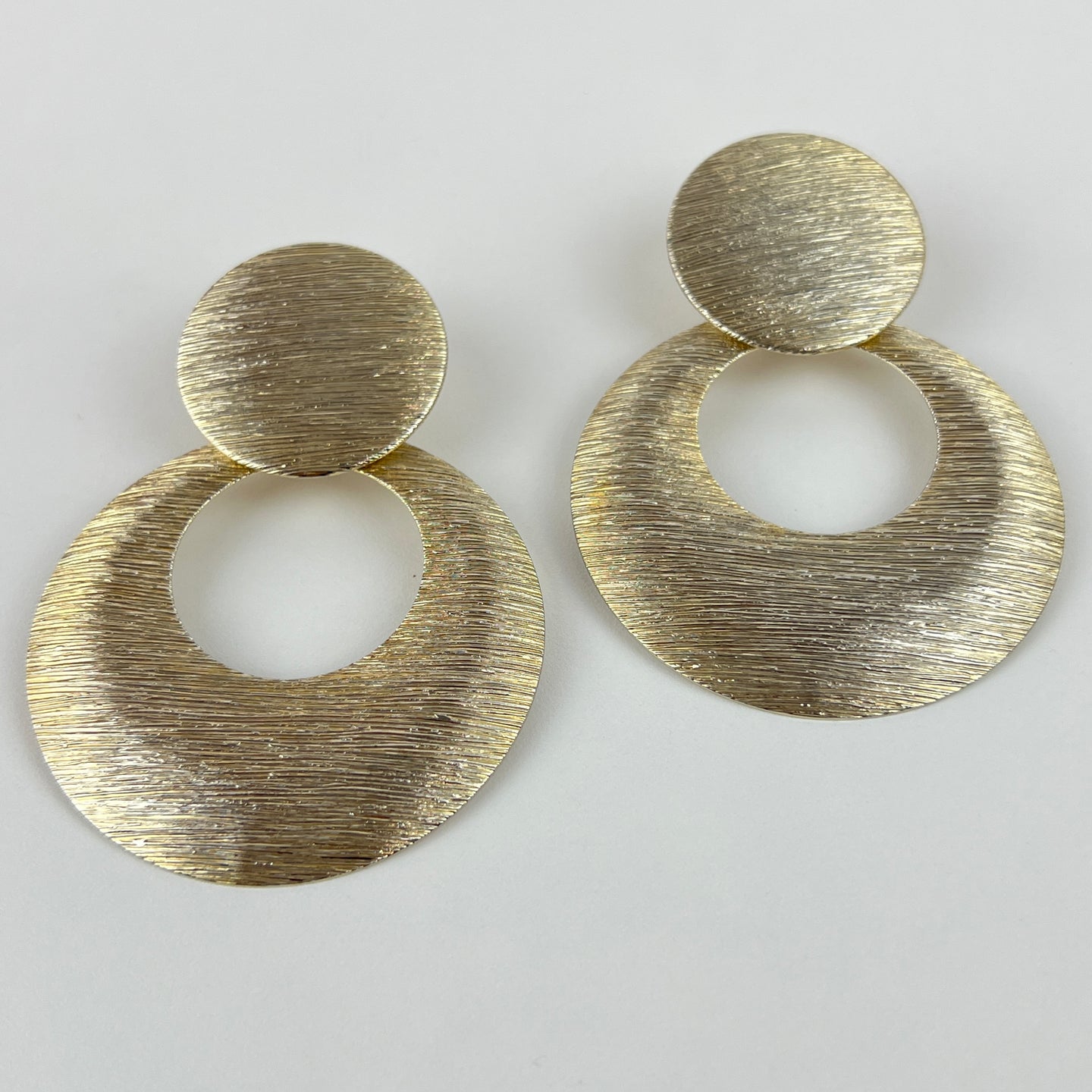 1980s Clip On Gold Hoop Earrings 3.5