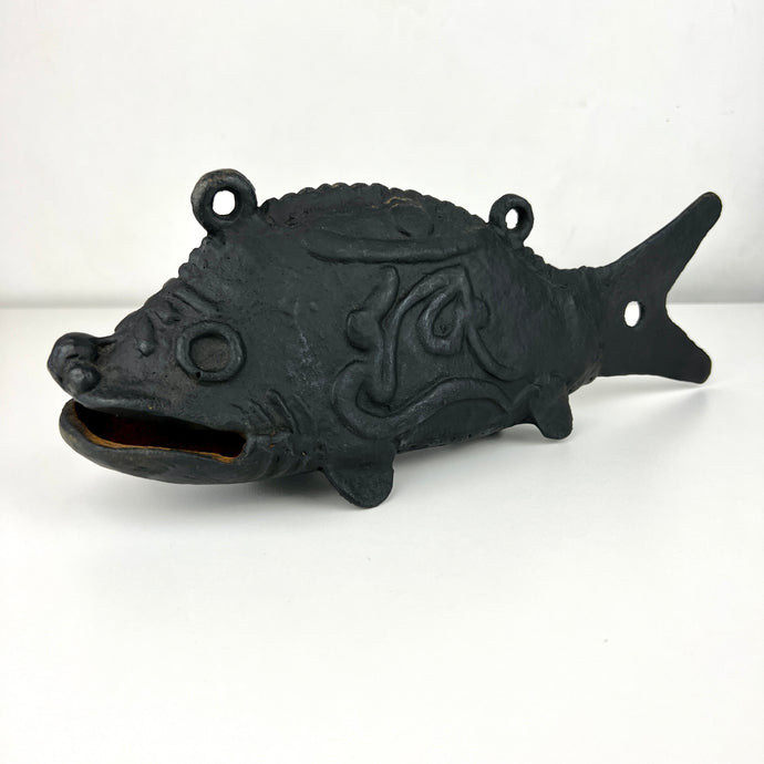 Cast Iron Fish Bell Okimono Meiji Taisho 13