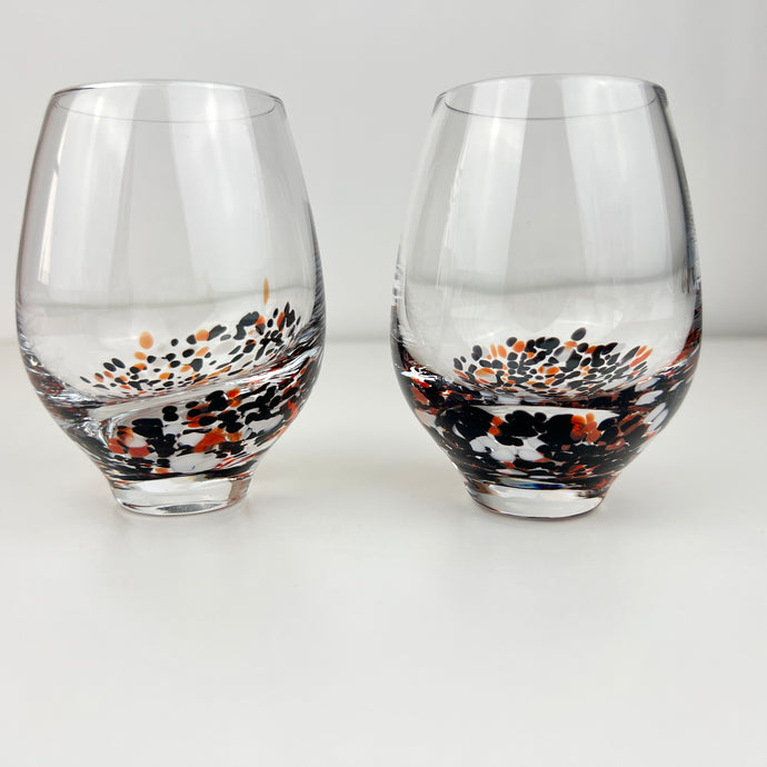 Hand Blown Stemless Glasses Set of 2