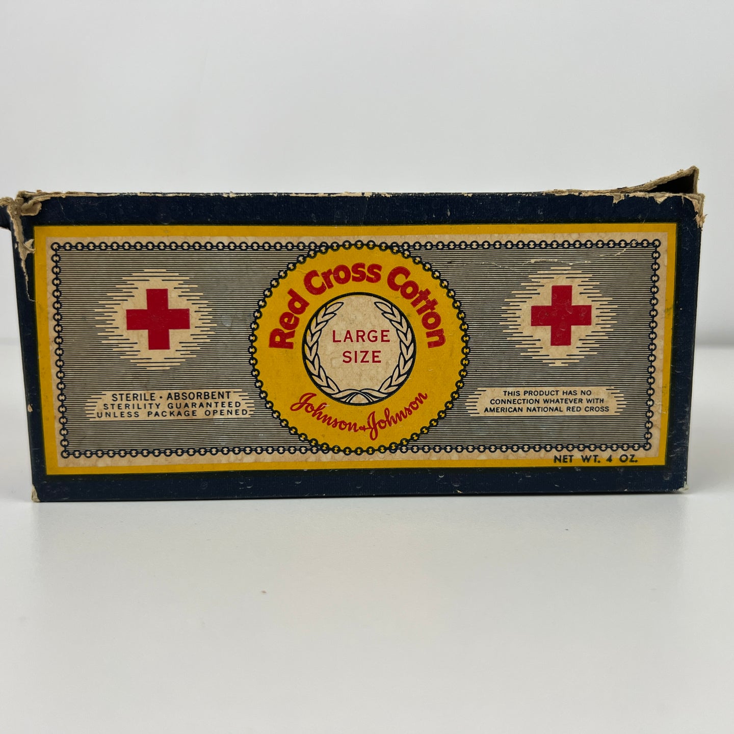 Vintage Johnson & Johnson Red Cross Cotton Box Large