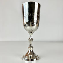 Load image into Gallery viewer, Vintage Etched Star of David Kiddush Cup 6&quot; Silver Plated
