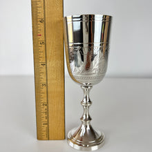 Load image into Gallery viewer, Vintage Etched Star of David Kiddush Cup 6&quot; Silver Plated
