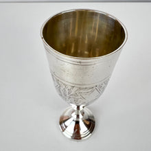 Load image into Gallery viewer, Vintage Etched Star of David Kiddush Cup 6&quot; Silver Plated
